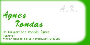 agnes kondas business card